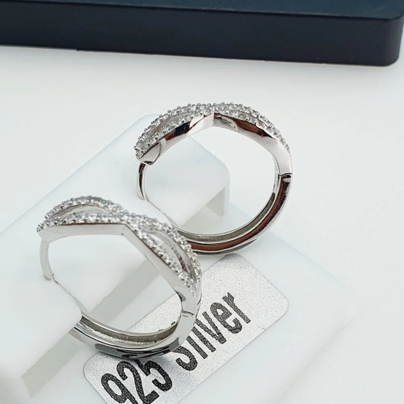 "925 Sterling Silver Cubic Zirconia Earrings, UU1P6A6129 - Picture 6 of 8